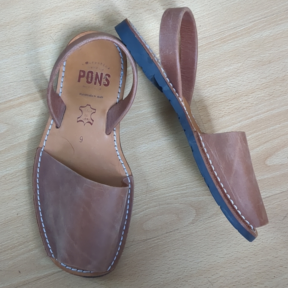 Pons Avarcas Sandals Women Size 9 Brown Leather Classic Style Menorca Shoes
